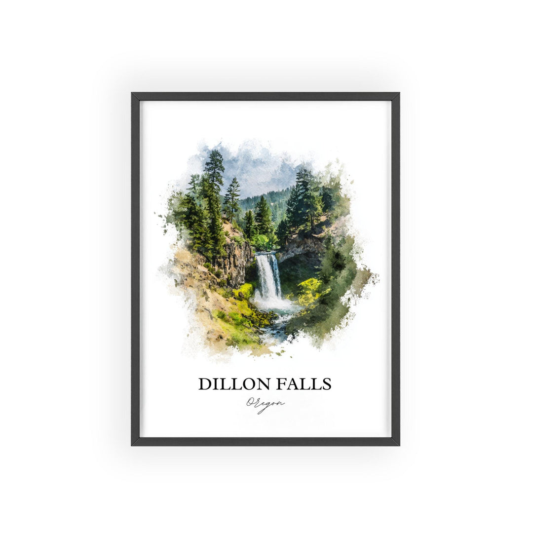Dillon Falls Wall Art, Dillon Falls Print, Oregon Artwork, Deschutes National Forest Gift, Travel Print, Travel Poster, Housewarming Gift