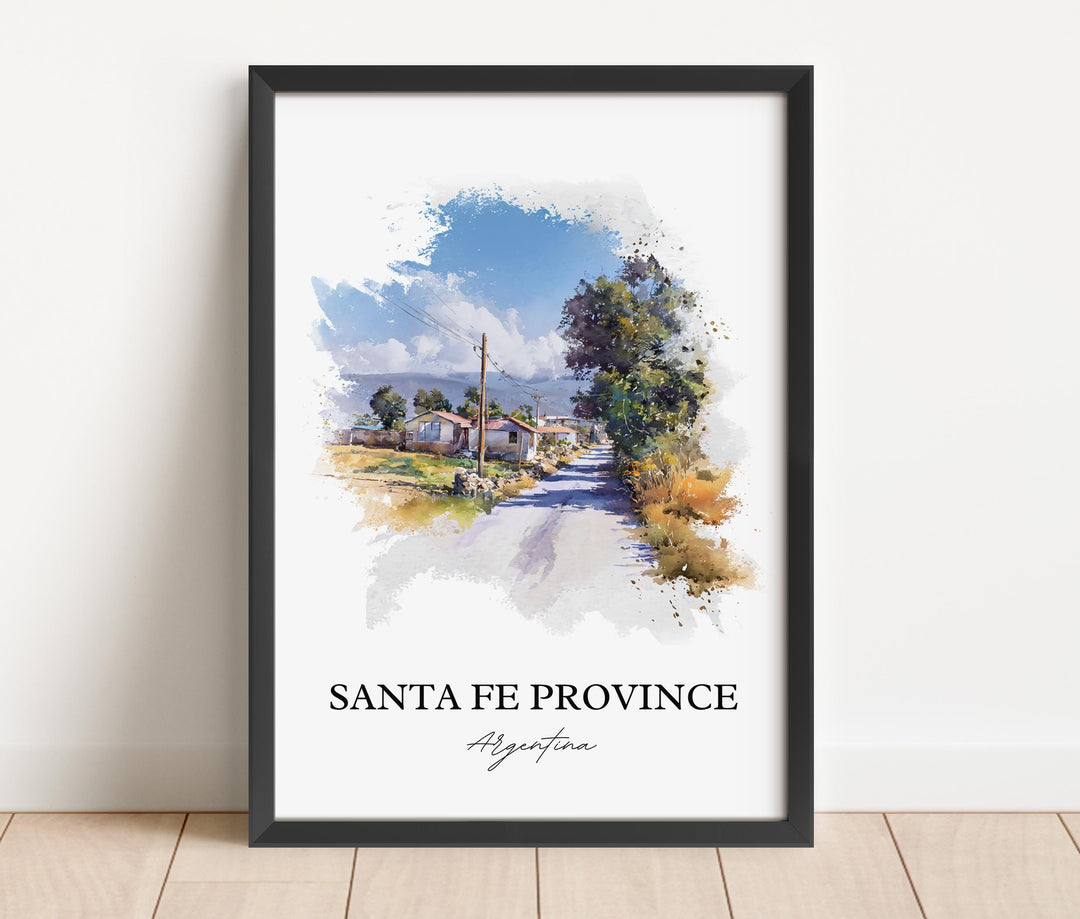 Santa Fe Province Art, Santa Fe Argentina Print, Argentina Watercolor Art, Argentina Gift, Travel Print, Travel Poster, Housewarming Gift