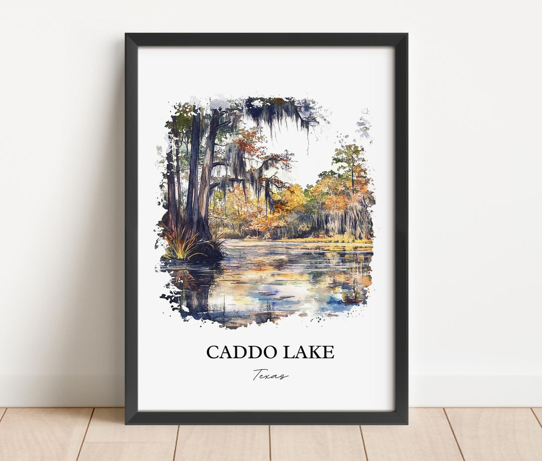Caddo Lake Wall Art, Caddo Lake Print, Texas Watercolor Art, Caddo Lake Gift, Travel Print, Travel Poster, Housewarming Gift