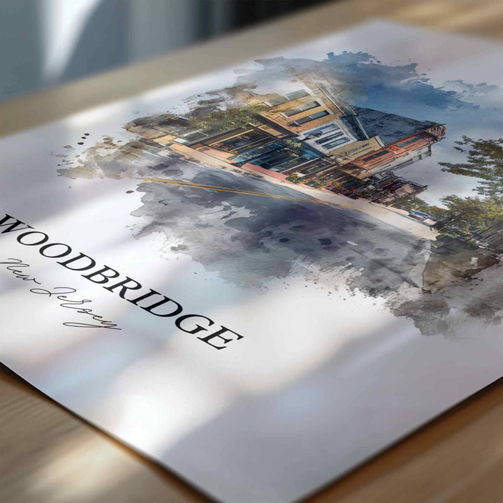 Woodbridge, New Jersey, USA – Watercolor Art Print
