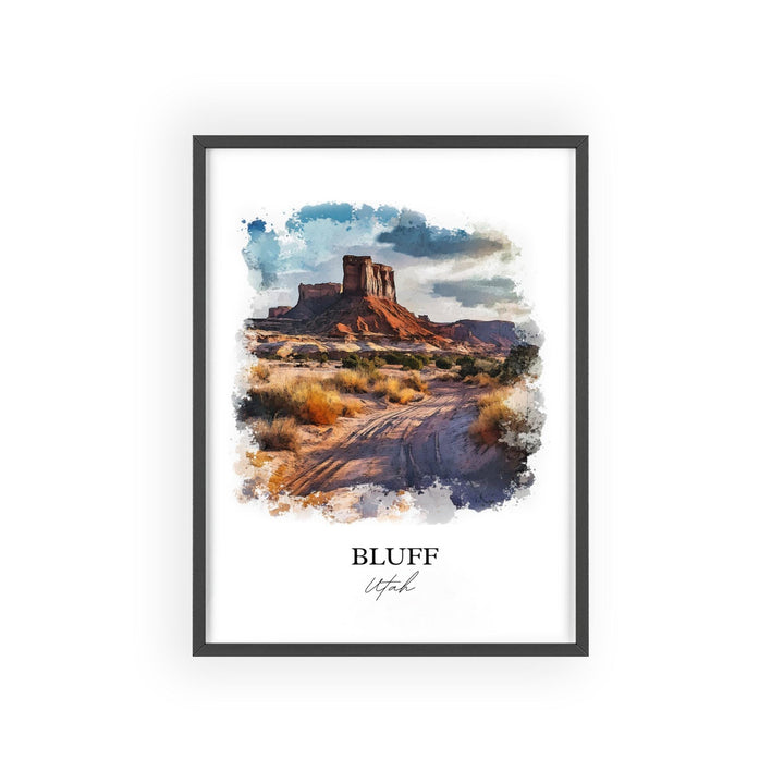 Bluff UT Wall Art, San Juan County Print, Utah Watercolor Art, Bluff Utah Gift, Travel Print, Travel Poster, Housewarming Gift