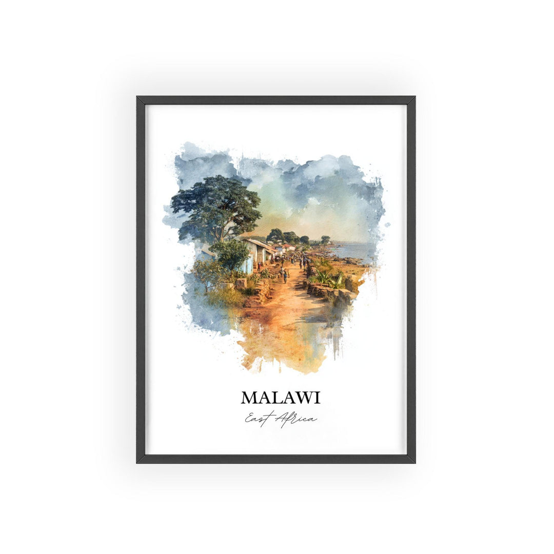 Malawi Wall Art, Malawi Print, Malawi Watercolor Art, East Africa Gift, Travel Print, Travel Poster, Housewarming Gift