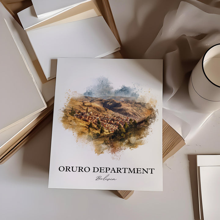 Oruro, Bolivia – Watercolor Art Print
