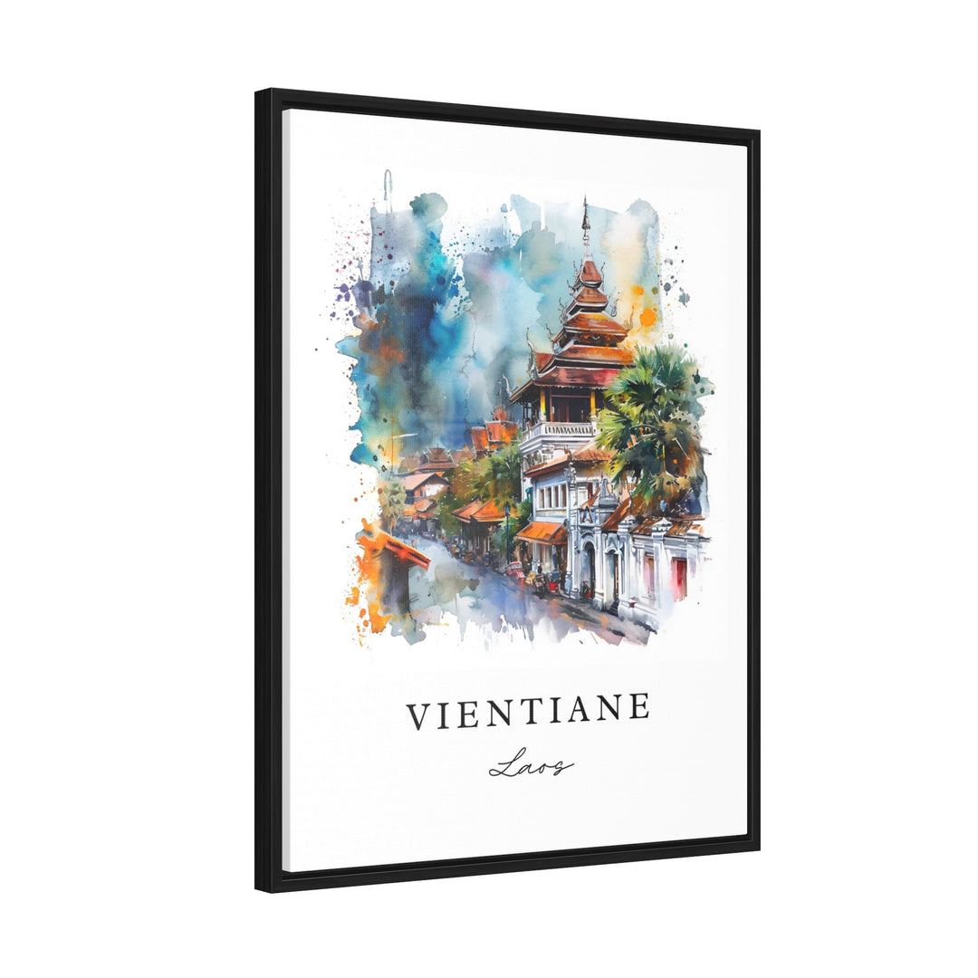 Vientiane watercolor travel art - Laos, Vientiane print, Wedding gift, Birthday present, Custom Text, Perfect Gift