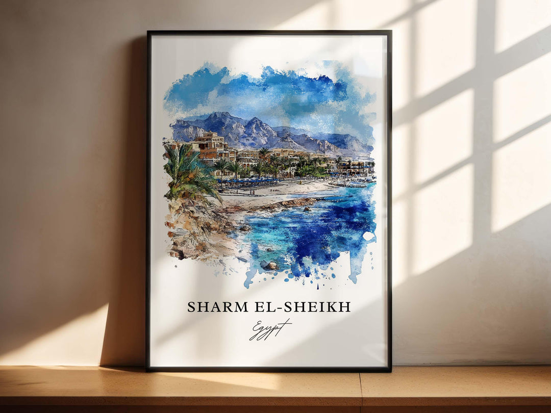 Sharm El-Sheikh Wall Art, Sharm El-Sheikh Print, Sharm El-Sheikh Watercolor Art, Sinai Gift,