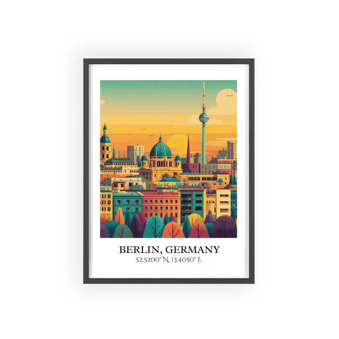 Berlin Art, Berlin Retro Travel Art, Berlin Home Decor, Berlin Germany Gift, Germany Travel Art, Travel Prints, Housewarming Gift