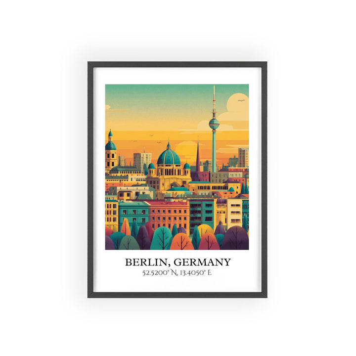 Berlin Art, Berlin Retro Travel Art, Berlin Home Decor, Berlin Germany Gift, Germany Travel Art, Travel Prints, Housewarming Gift