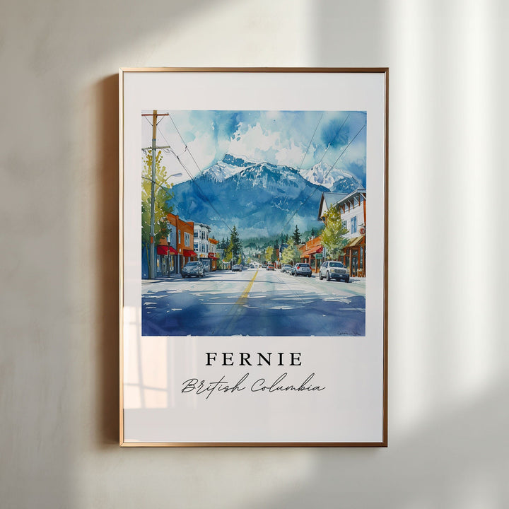 Fernie BC wall art - British Columbia, Fernie print, Fernie Canada Wedding gift, Birthday present, Custom Text, Perfect Gift