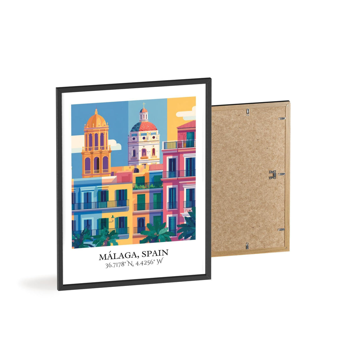 Málaga Spain Art, Málaga Retro Travel Art, Málaga Spain Home Decor, Spain Gift, Spain Travel Art, Travel Prints, Housewarming Gift