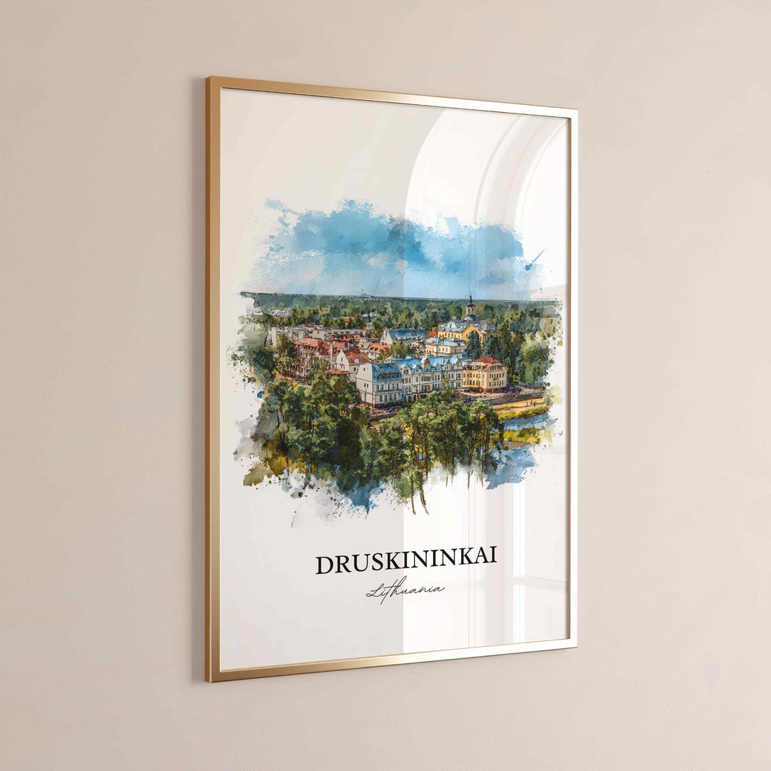 Druskininkai, Lithuania – Watercolor Art Print
