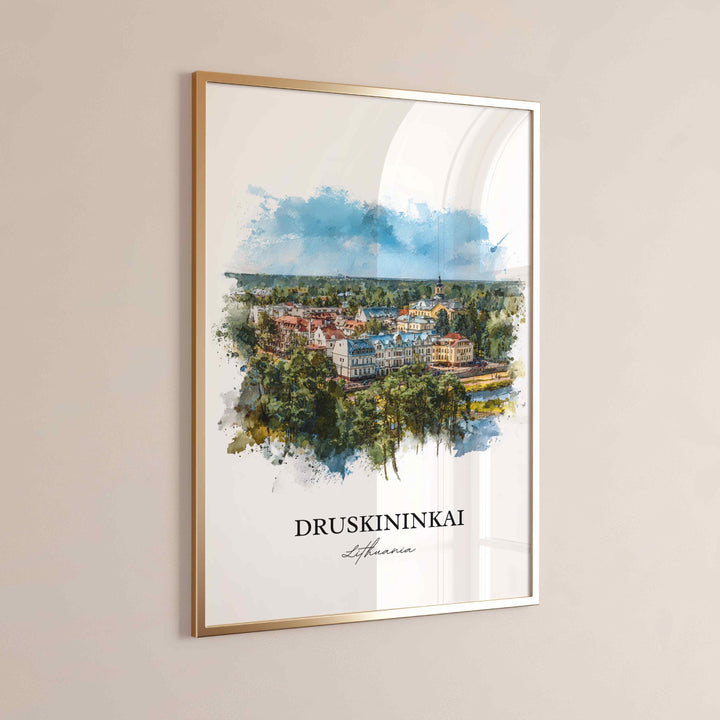 Druskininkai, Lithuania – Watercolor Art Print