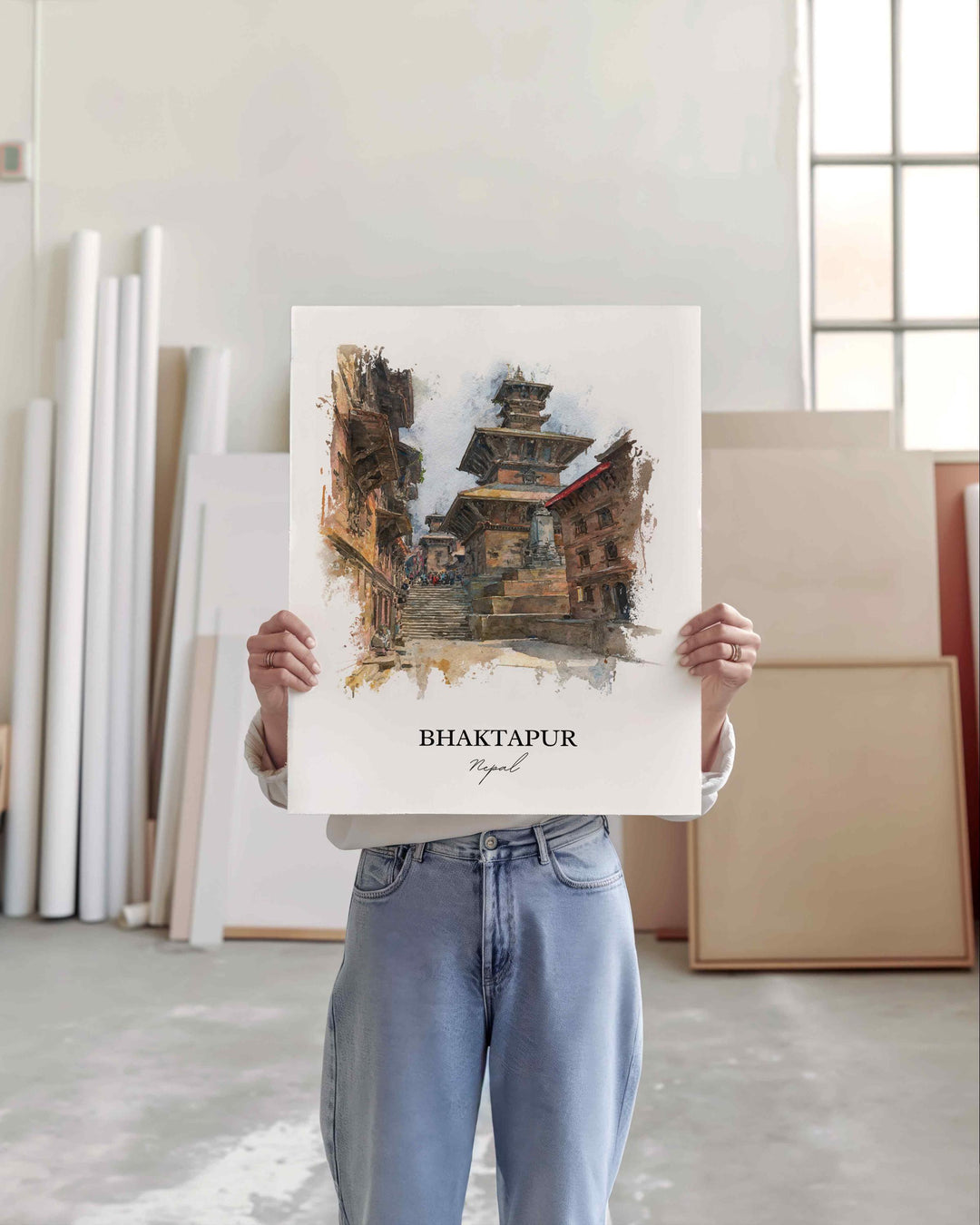 Bhaktapur, Nepal – Watercolor Art Print
