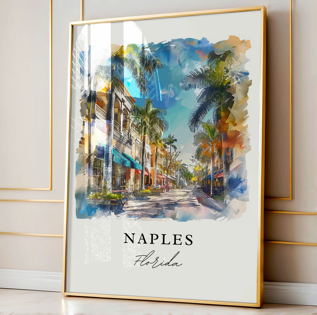 Naples Florida Art Print, Naples Print, Naples FL Wall Art, Naples Gift, Travel Print, Travel Poster, Travel Gift, Housewarming Gift