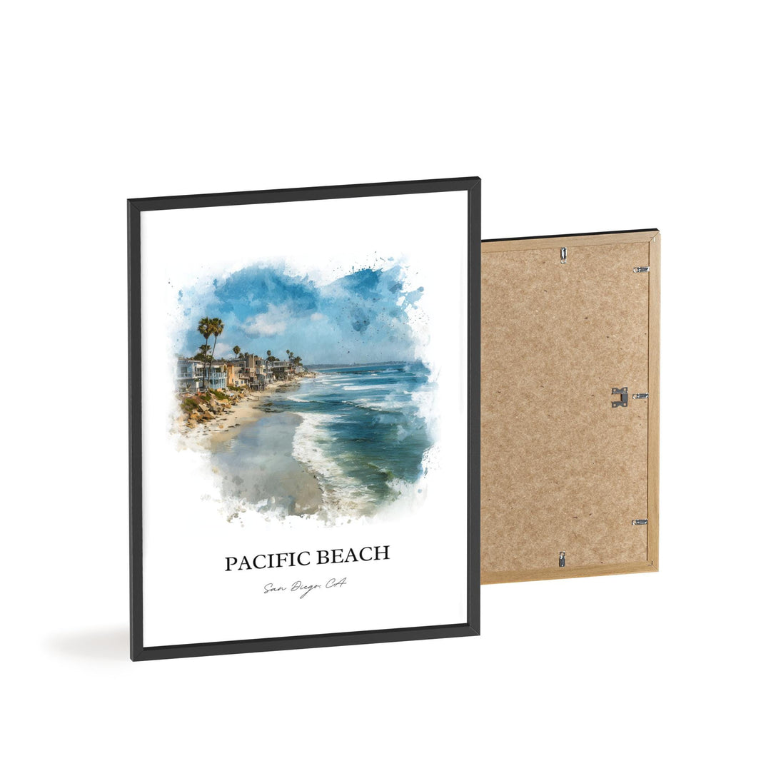 Pacific Beach, California – Watercolor Art Print