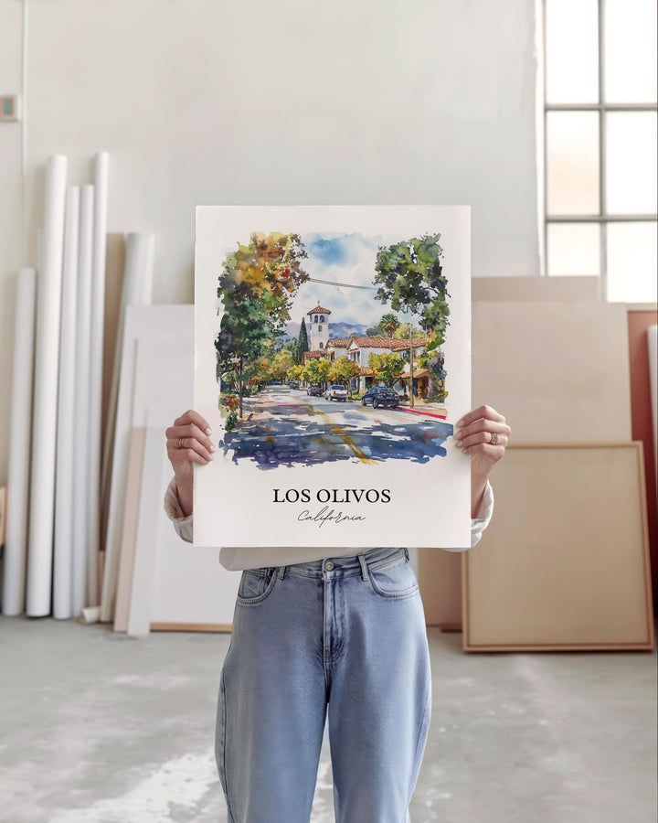 Los Olivos CA Wall Art, Santa Barbara Print, Santa Ynez Valley, Los Olivos California Gift, Travel Print, Travel Poster, Housewarming Gift