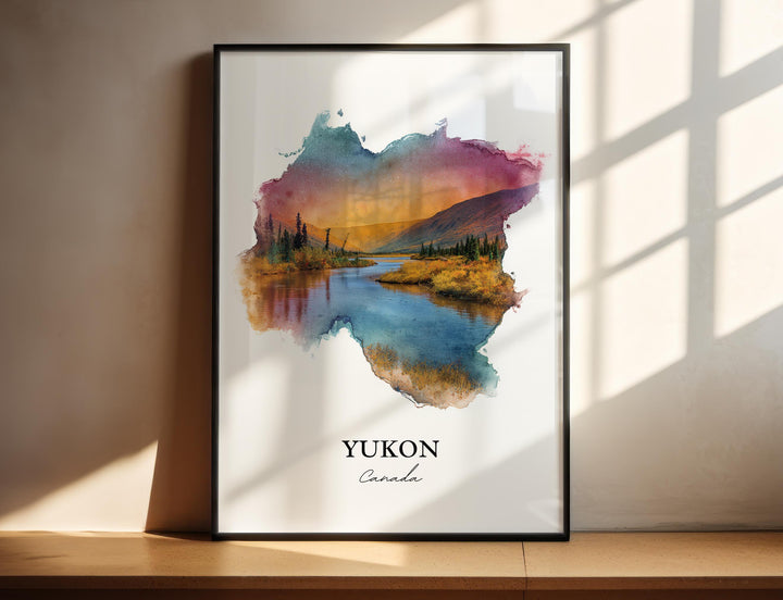 Yukon Canada Wall Art, Yukon Canada Print, Canada Watercolor Art, Yukon Canada Gift, Yukon Travel Print, Travel Poster, Housewarming Gift
