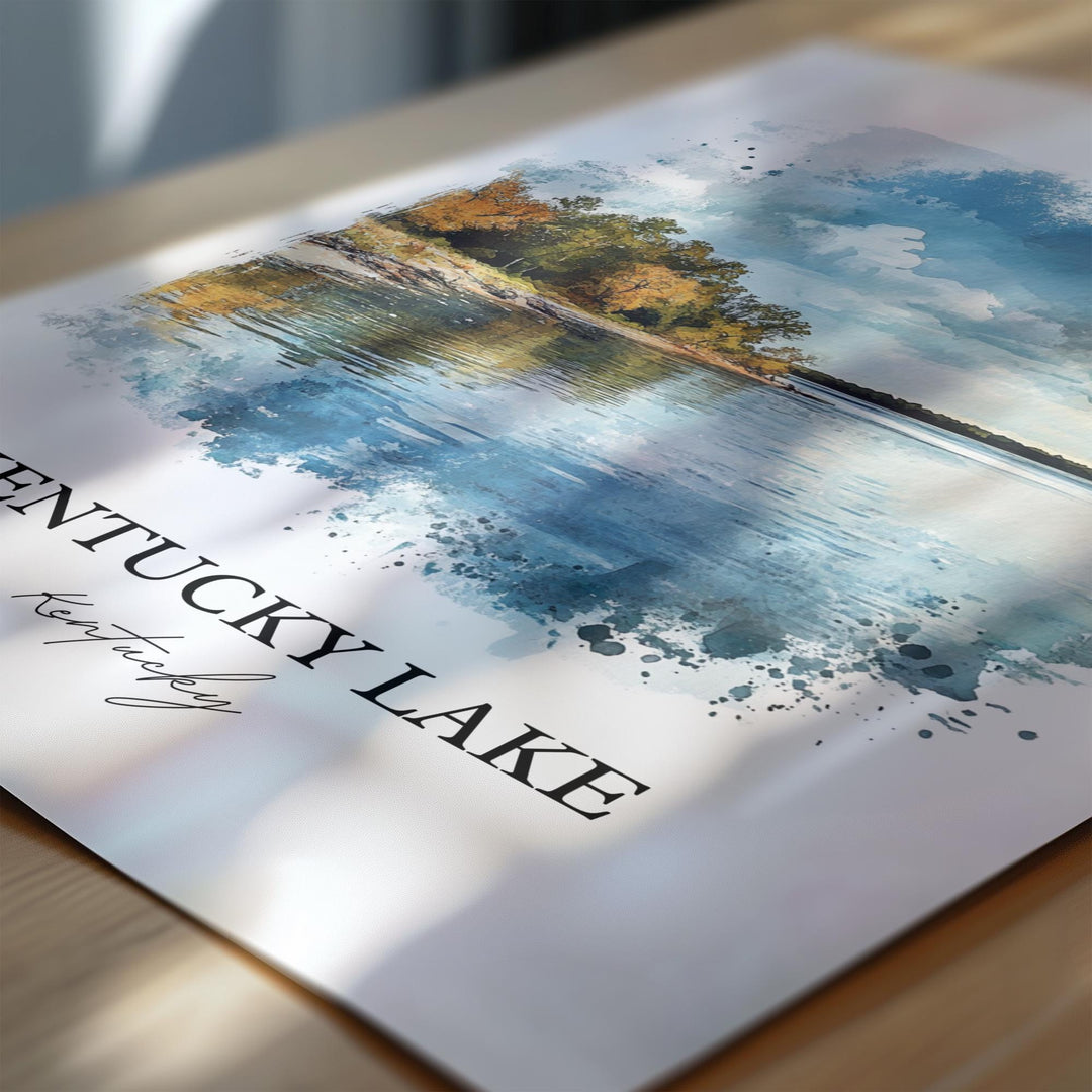 Kentucky Lake Wall Art, Grand Rivers KY Print, Kentucky Watercolor Art, Kentucky Lake Gift, Travel Print, Travel Poster, Housewarming Gift
