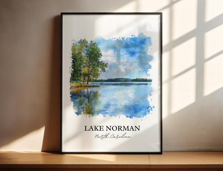 Lake Norman, NC, USA – Watercolor Art Print
