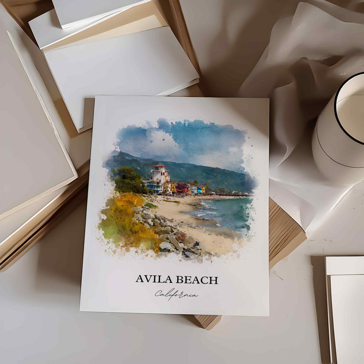 Avila Beach, CA – Watercolor Art Print