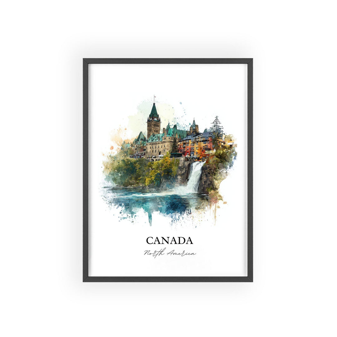 Canada Wall Art, Canada Print, Canada Watercolor Art, Canada Country Gift, Travel Print, Travel Poster, Housewarming Gift