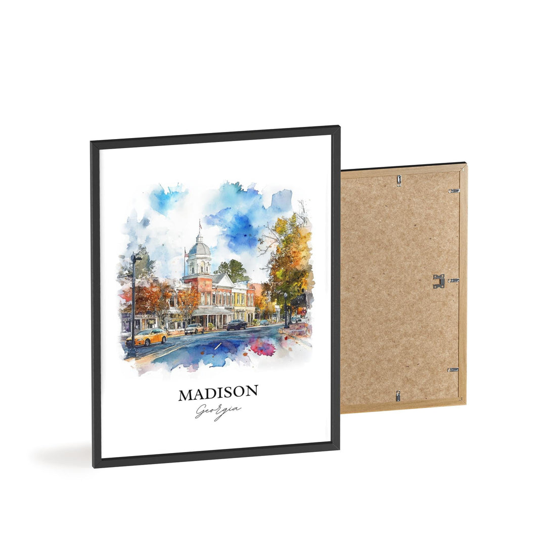 Madison, Georgia, USA – Watercolor Art Print