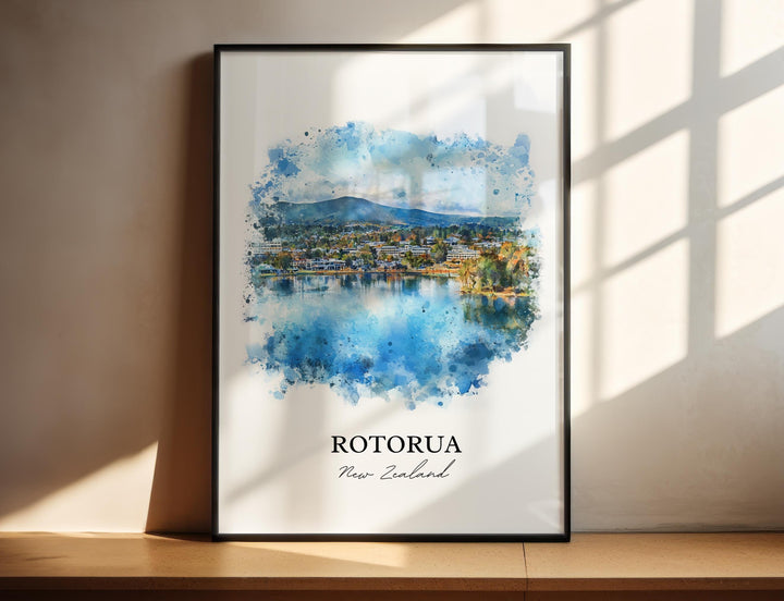 Rotorua, New Zealand – Watercolor Art Print