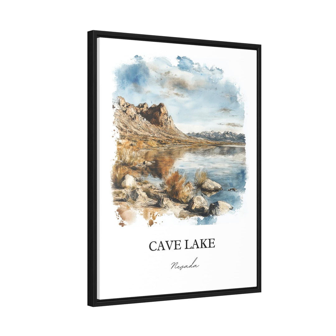 Cave Lake NV Wall Art, Nevada Print, Cave Lake Watercolor Art, Cave Lake Gift, Travel Print, Travel Poster, Housewarming Gift