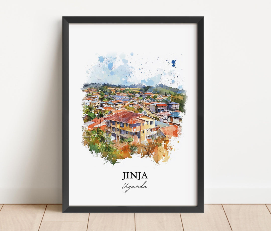 Jinja Uganda Wall Art, Uganda Africa Print, Uganda Watercolor Art, Jinja Uganda Gift, Travel Print, Travel Poster, Housewarming Gift