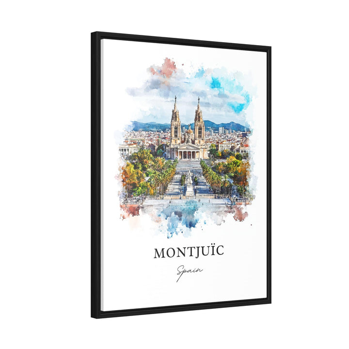 Montjuic Spain Wall Art, Barcelona Print, Catalonia Spain Watercolor Art, Montjuic Gift, Travel Print, Travel Poster, Housewarming Gift