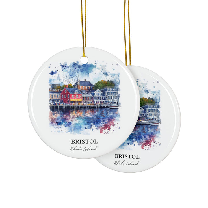 Bristol Rhode Island Ornament: Unique Bristol RI Souvenir, Bristol Xmas Decor, and Authentic Rhode Island Gift
