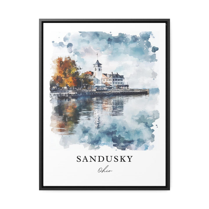 Sandusky OH Wall Art, Sandusky Ohio Print, Cedar Point Ohio Watercolor Art, Sandusky OH Gift,