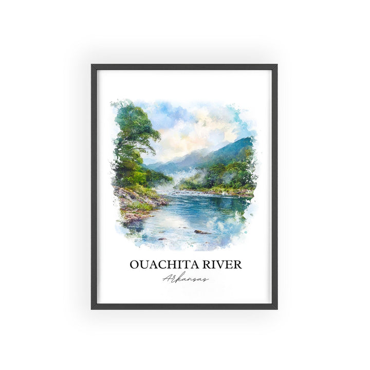 Ouachita River Wall Art, Black River Print, Arkansas Watercolor Art, Ouachita River Gift, Travel Print, Travel Poster, Housewarming Gift