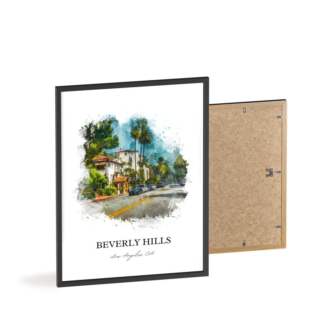 Beverly Hills, California – Watercolor Art Print