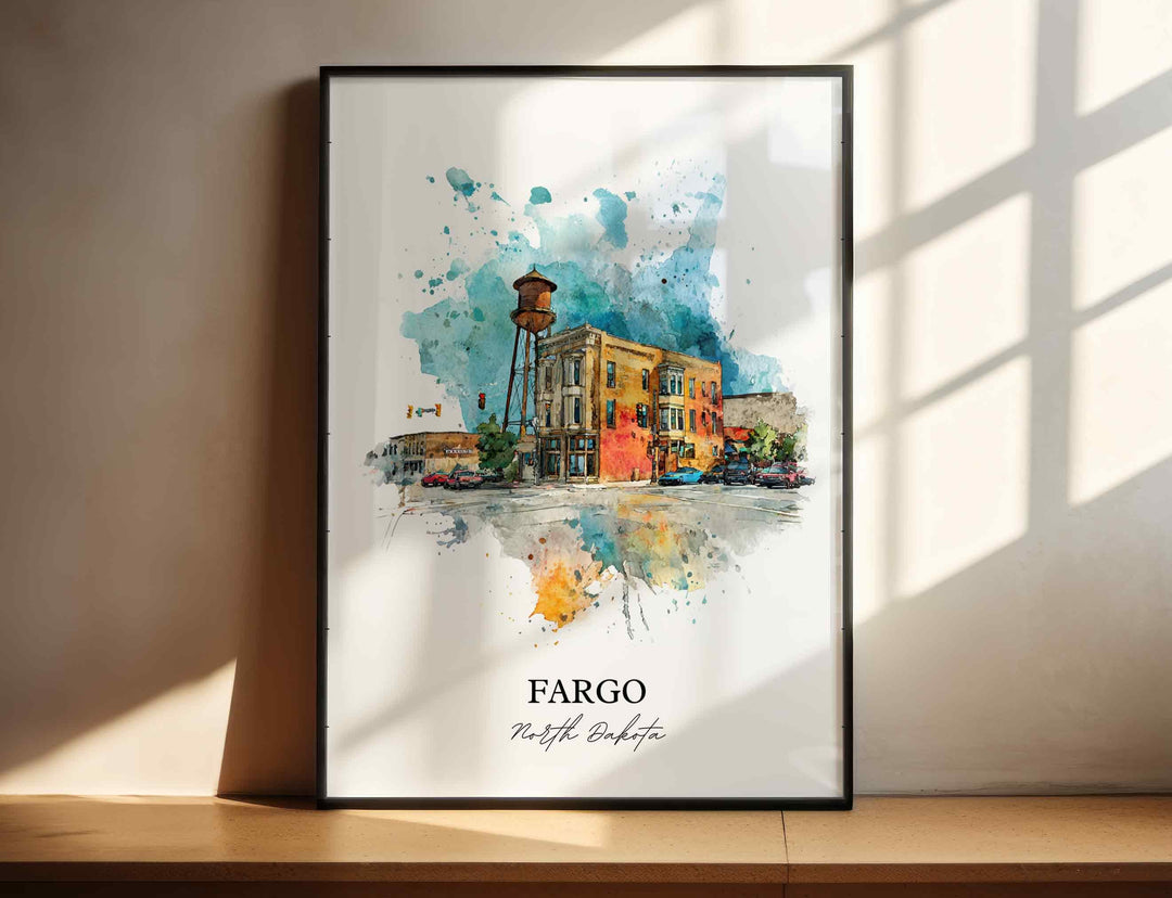 Fargo, North Dakota – Watercolor Art Print