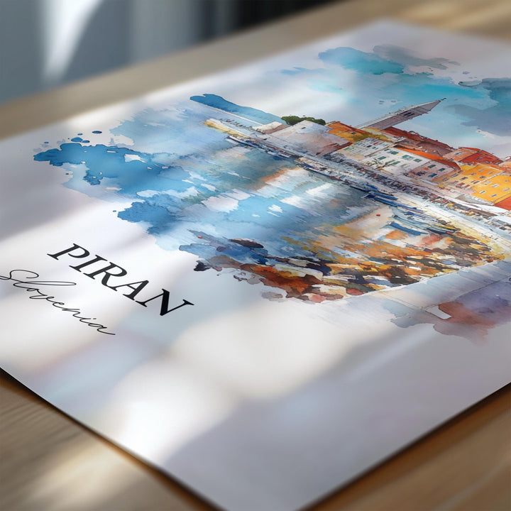 Piran Slovenia Wall Art, Piran Print, Slovenia Watercolor Art, Piran Slovenia Gift, Travel Print, Travel Poster, Housewarming Gift