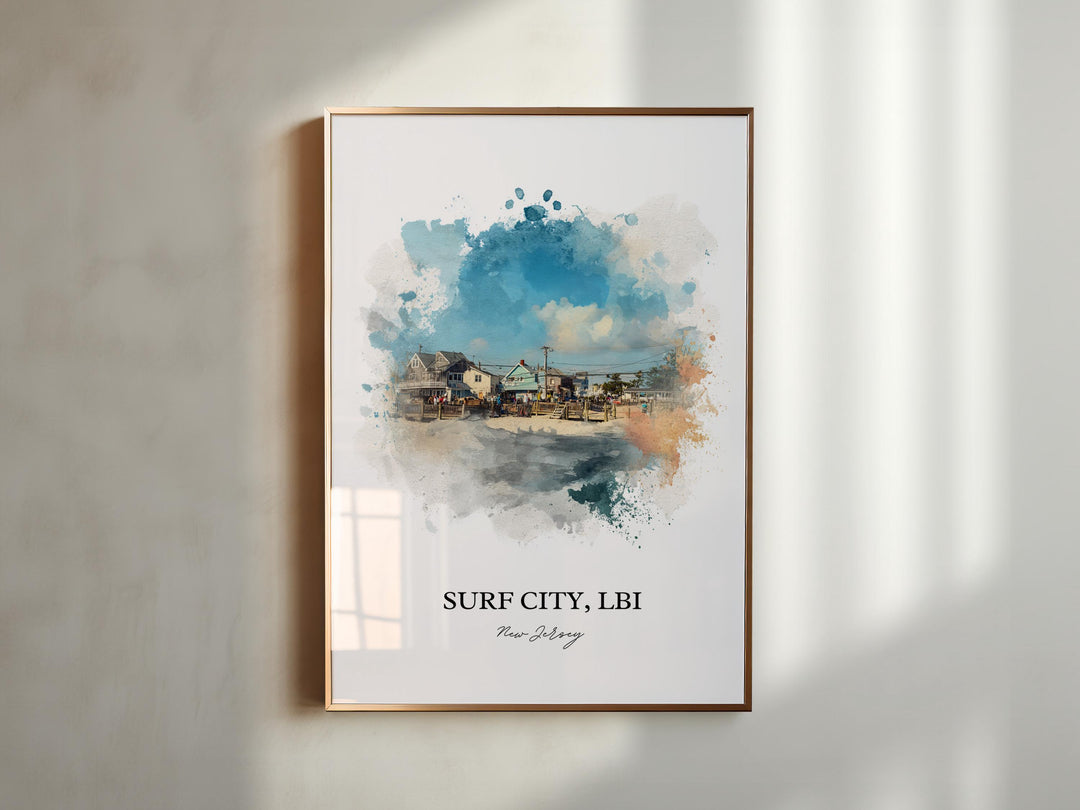 Surf City, NJ – Watercolor Art Print