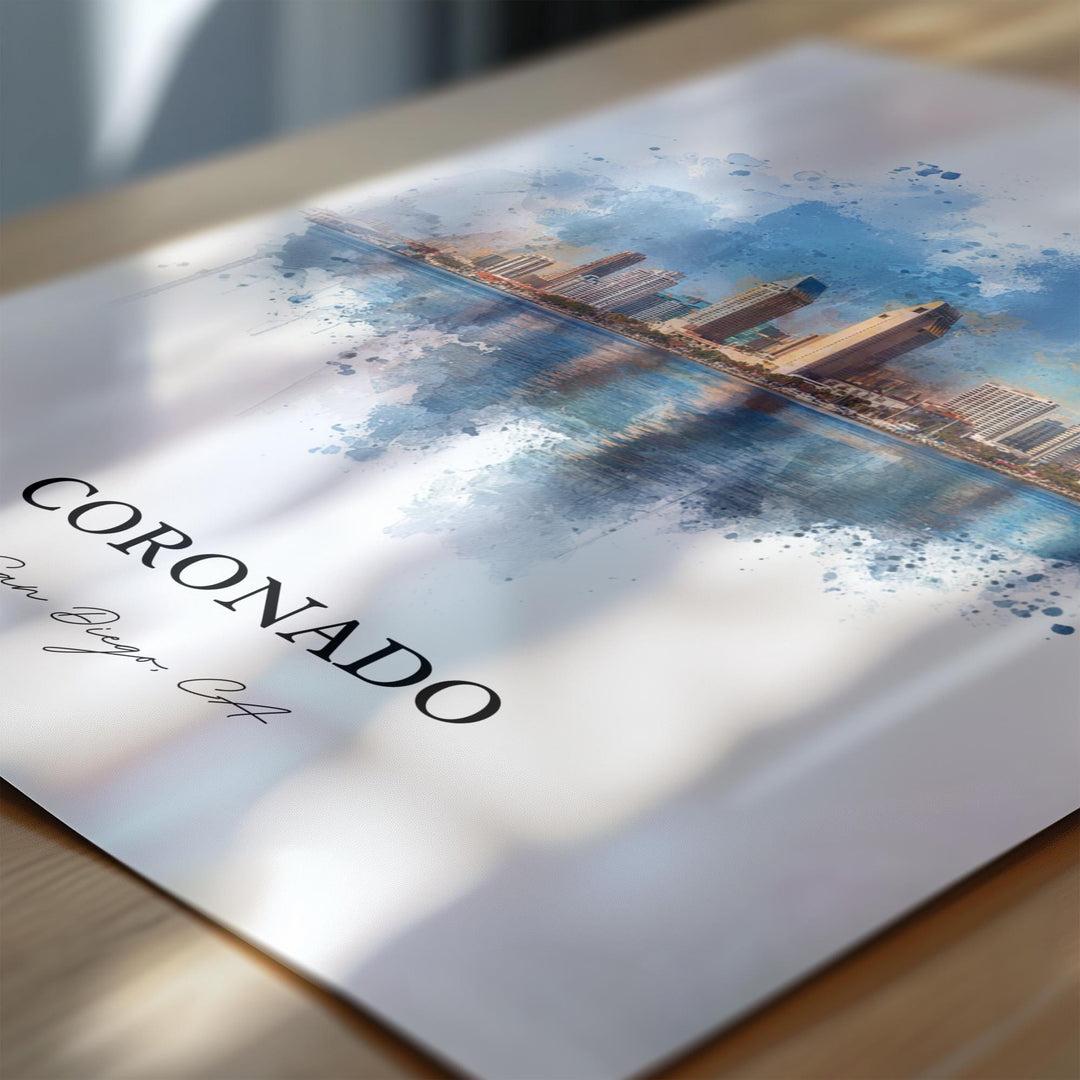 Coronado, California – Watercolor Art Print