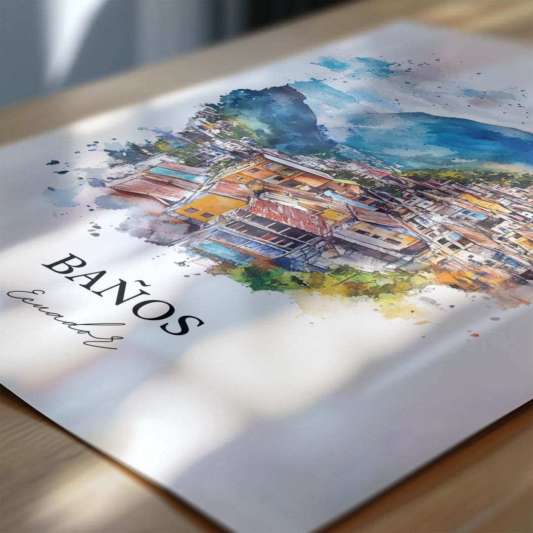 Baños, Ecuador – Watercolor Art Print