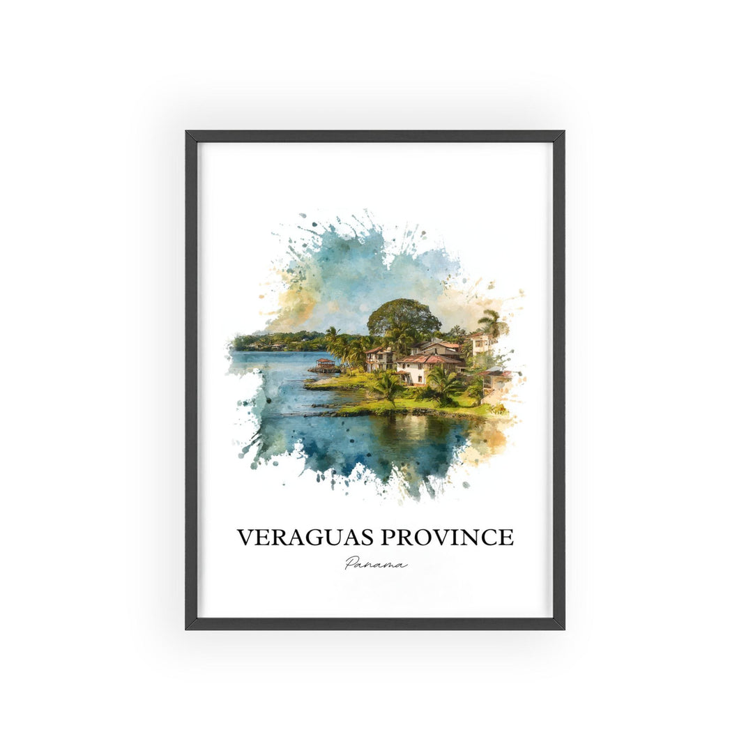 Veraguas Province Wall Art, Panama Print, Panama Watercolor Art, Panama Gift, Veraguas Panama Travel Print, Travel Poster, Housewarming Gift