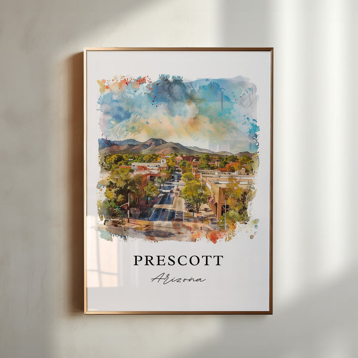 Prescott Arizona Wall Art, Prescott Print, Prescott AZ Watercolor, Prescott Arizona Gift,