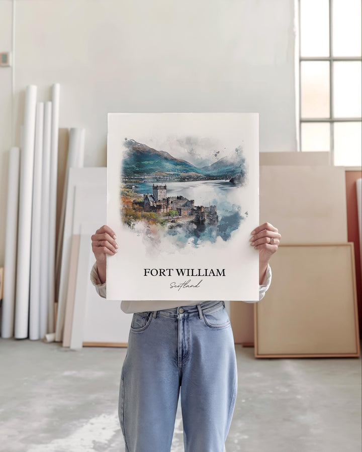 Fort William Wall Art, Scottish Highlands Print, Scotland Art, Fort William Scotland Gift, Travel Print, Travel Poster, Housewarming Gift