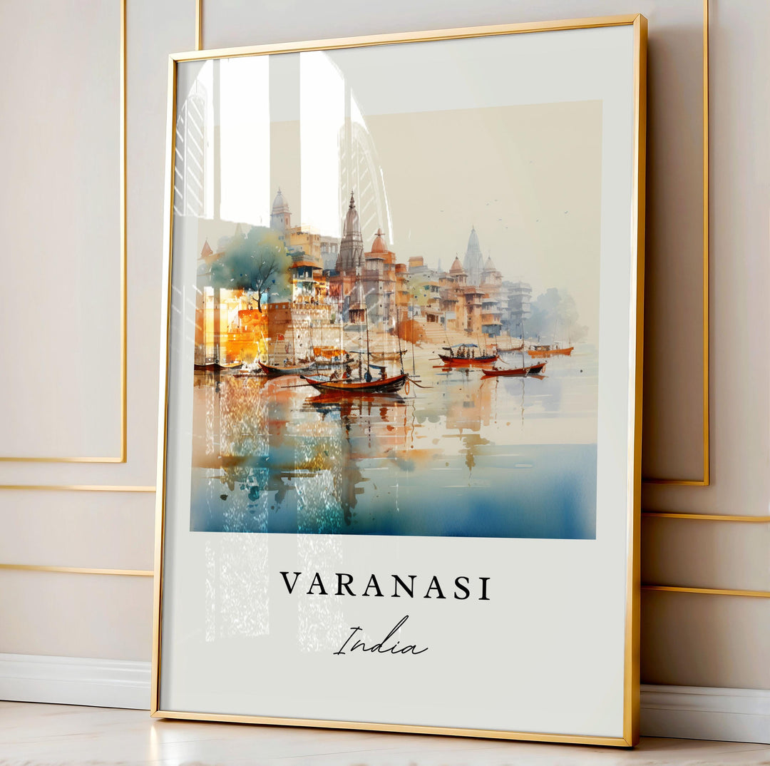 Varanasi India wall art - India, Varanasi poster, Varanasi Wedding gift, Varanasi Birthday present, Custom Text, Personalised Gift