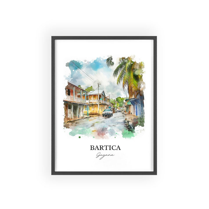 Bartica Wall Art, Bartica Guyana Print, Guyana Watercolor Art, Guyana Gift, Travel Print, Travel Poster, Housewarming Gift