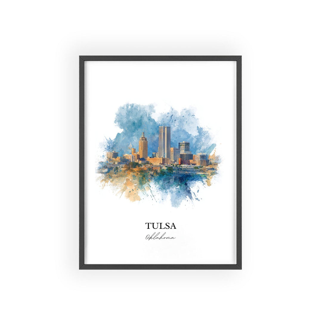 Tulsa, Oklahoma – Watercolor Art Print