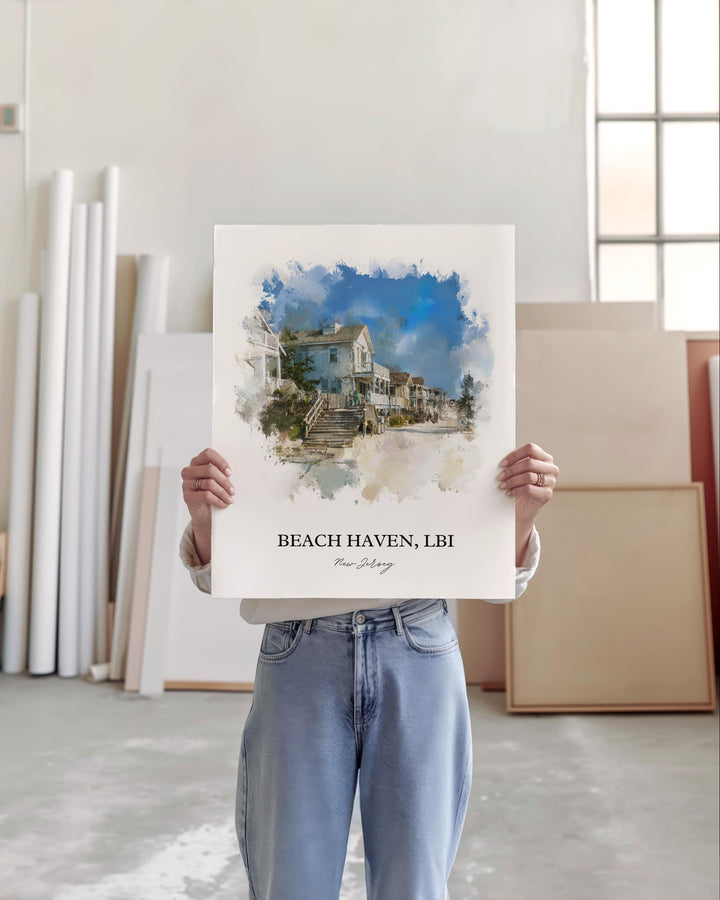 Beach Haven, New Jersey – Watercolor Art Print