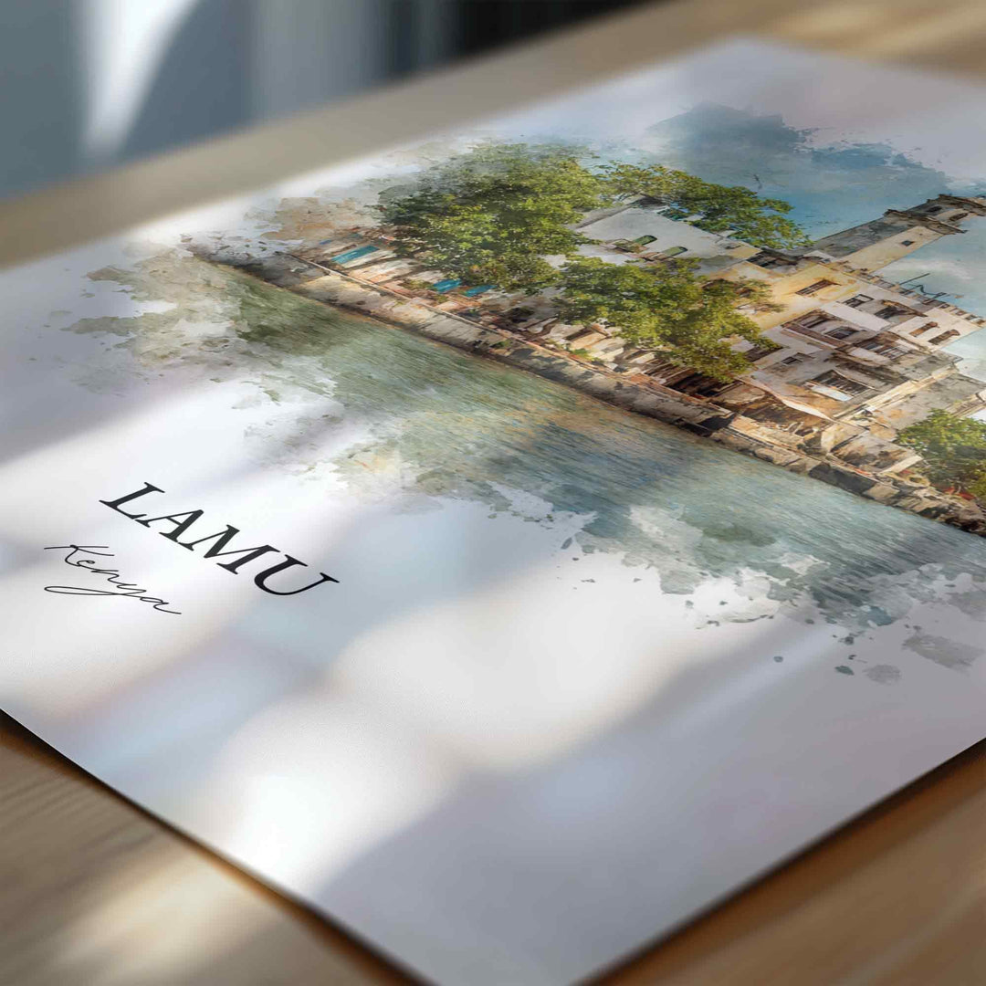 Lamu, Kenya – Watercolor Art Print