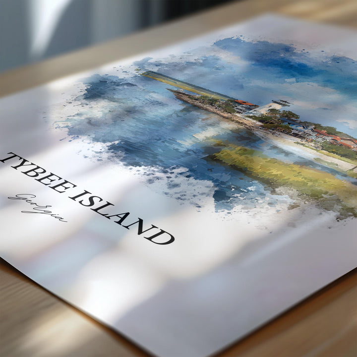Tybee Island, GA – Watercolor Art Print