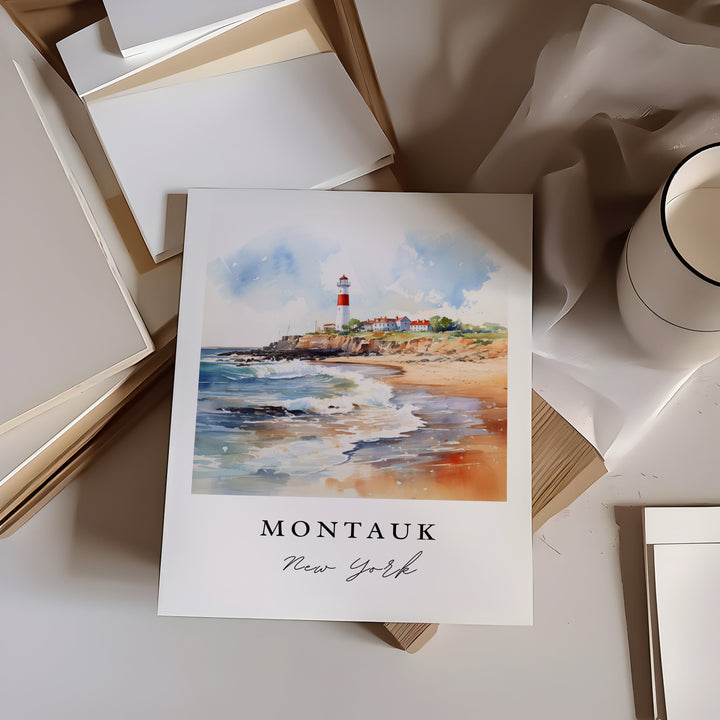 Montauk LI wall art - Long Island NY, Montauk poster print, Montauk Wedding gift, Birthday present, Custom Text, Perfect Gift