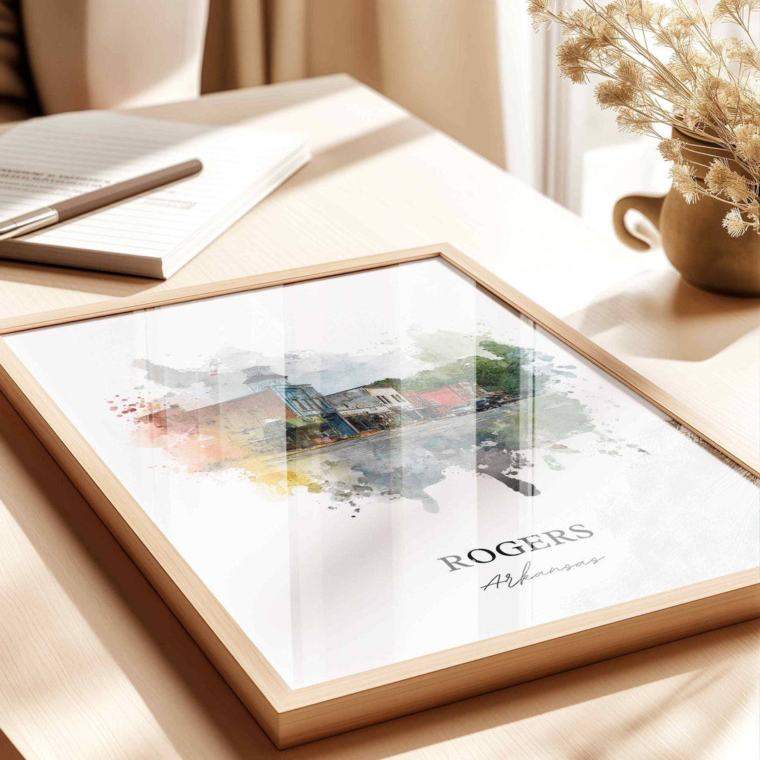 Rogers, Arkansas – Watercolor Art Print