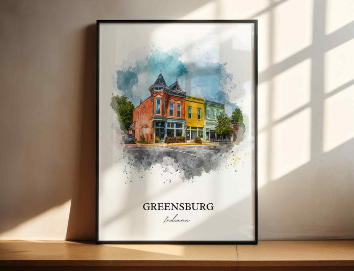 Greensburg, Indiana – Watercolor Art Print